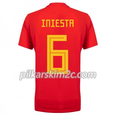 Koszulka Hiszpania A_Iniesta 6 Główna Mistrzostwa Świata 2018 - Koszulki Piłkarskie